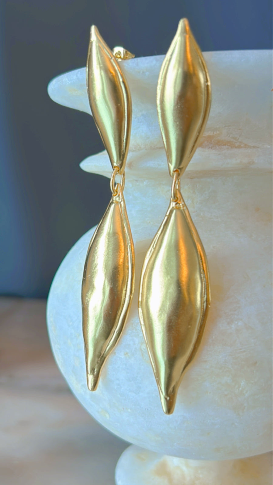 Golden Olive Leaves Earrings