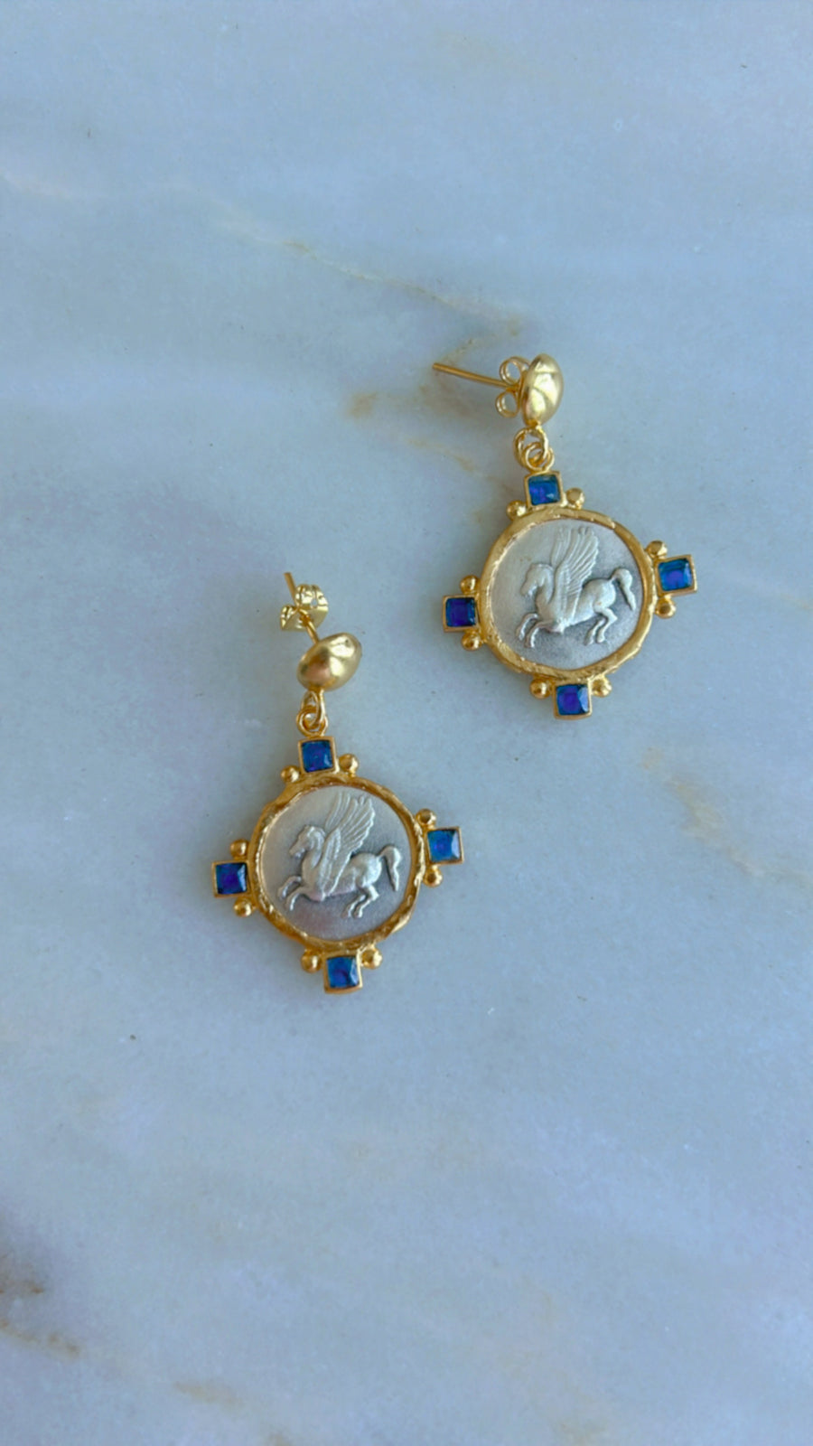 Pegasus Coin Earrings