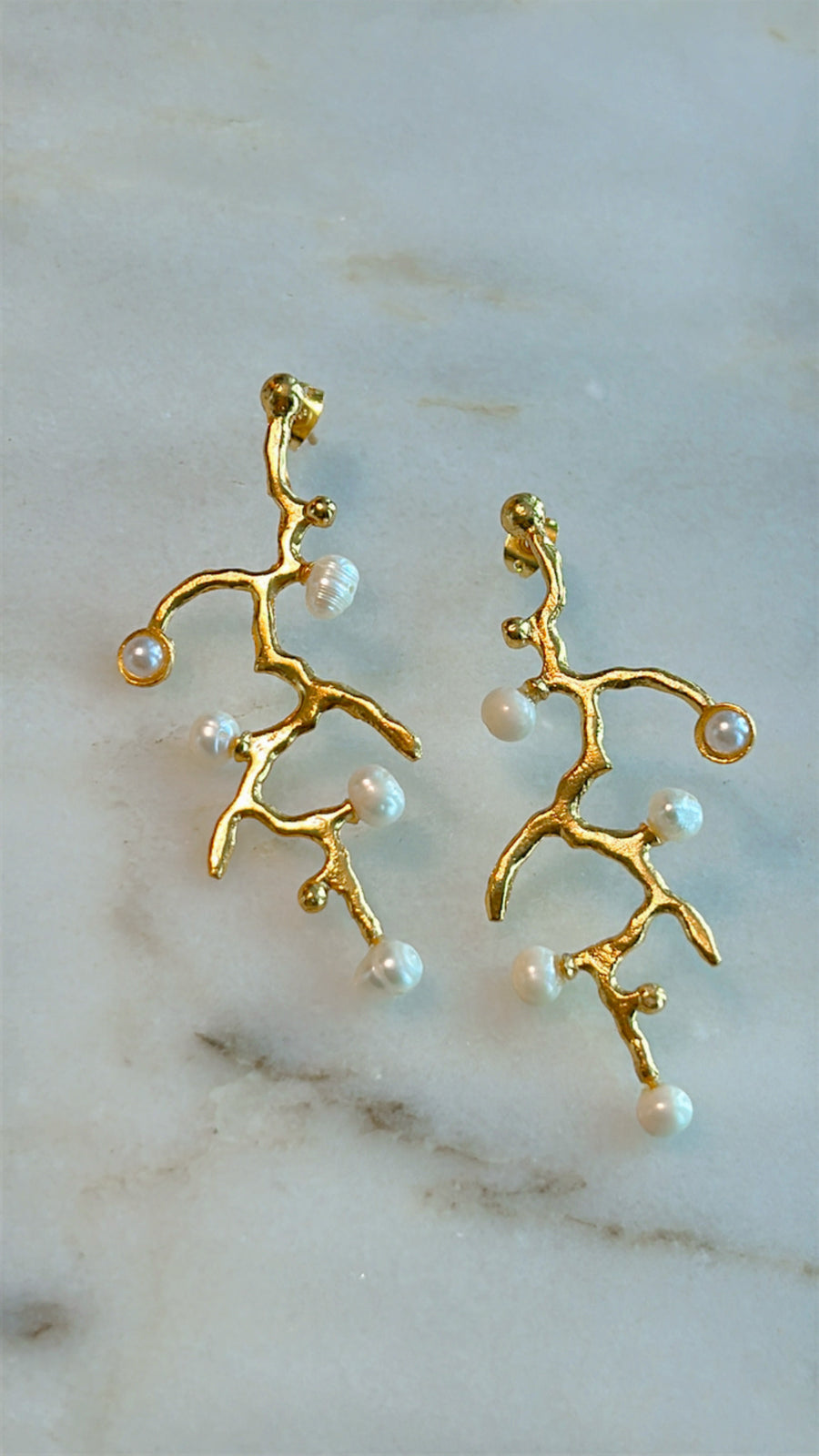 Golden Coral Earrings