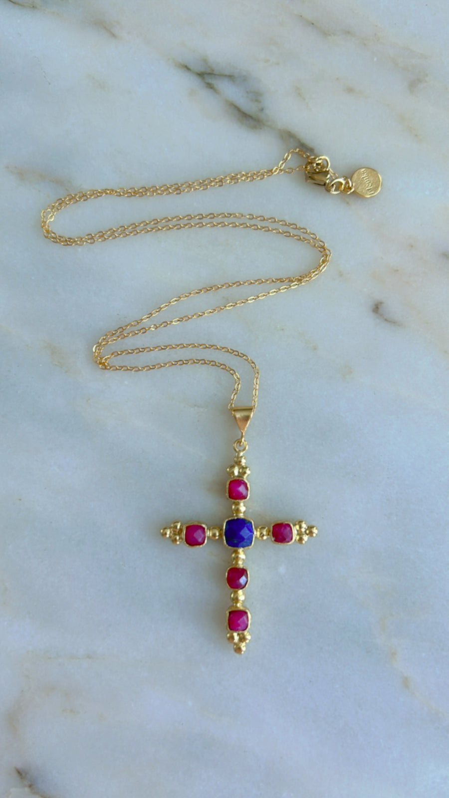 Small Stone Cross Necklaces