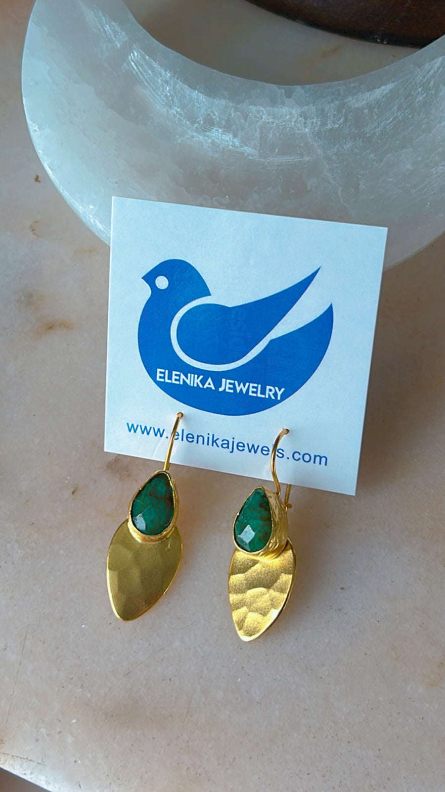 Tiny drop & leaf Earrings