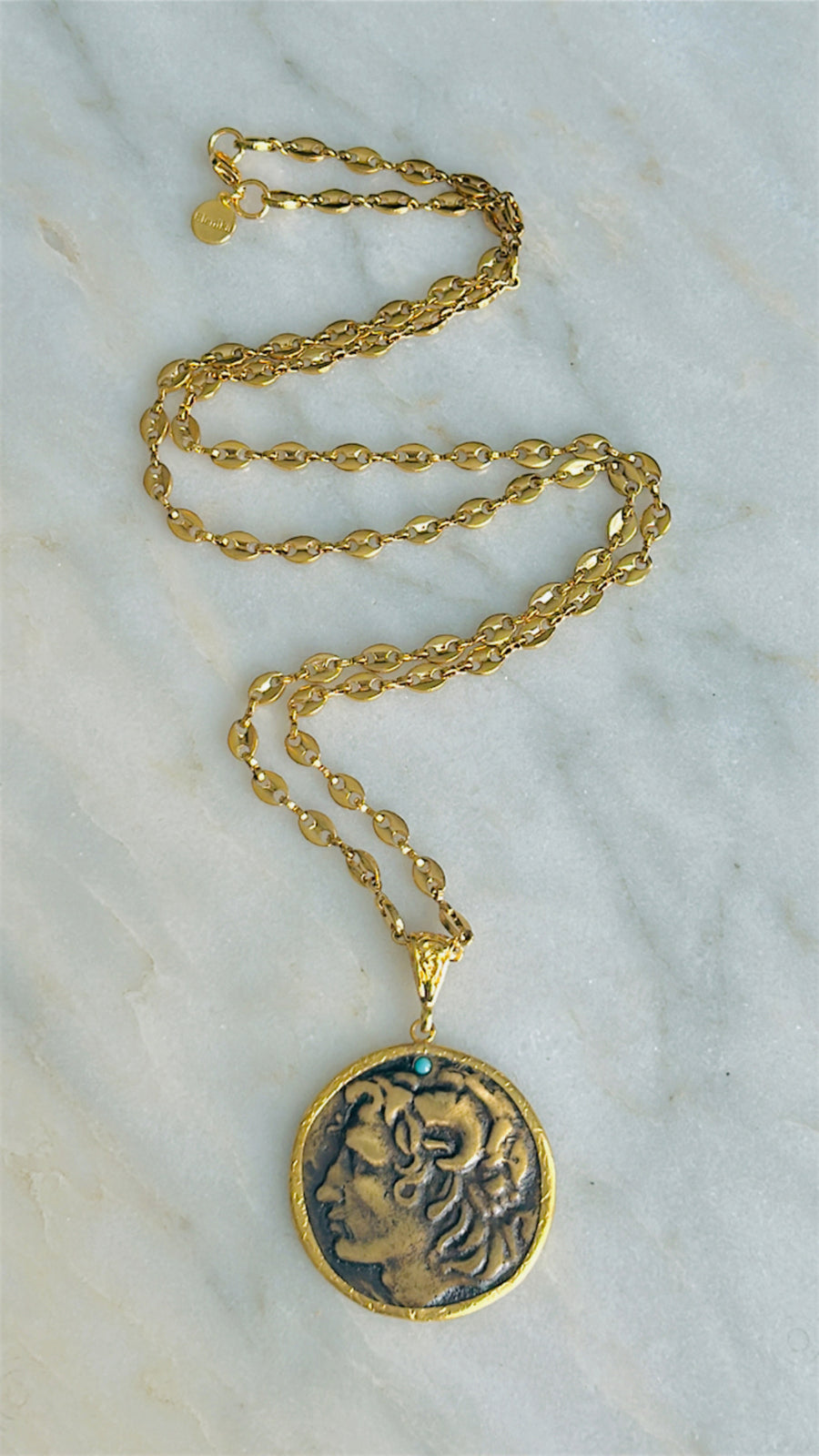 XL Alexander The Great Coin Necklace