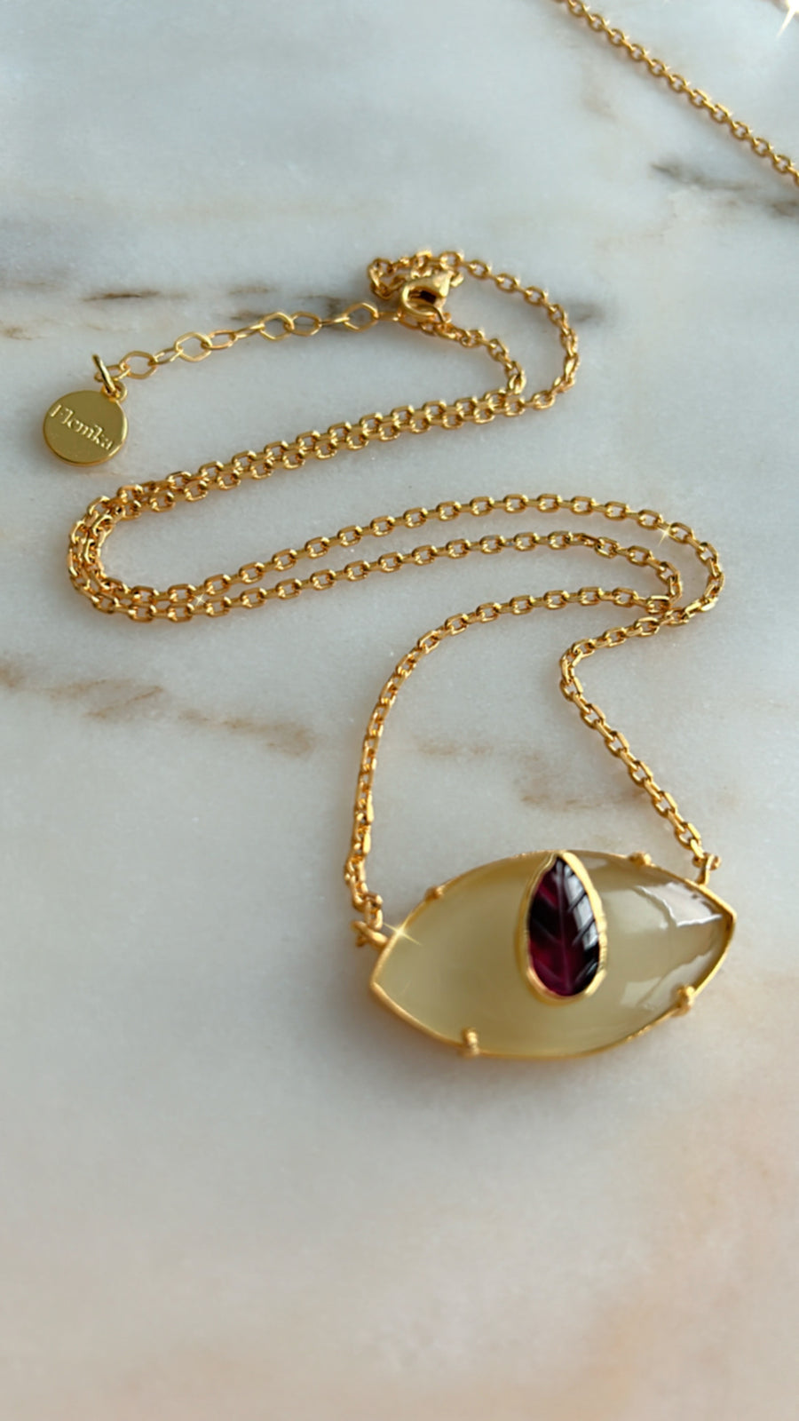 Mati Stone Necklace (gold on silver)