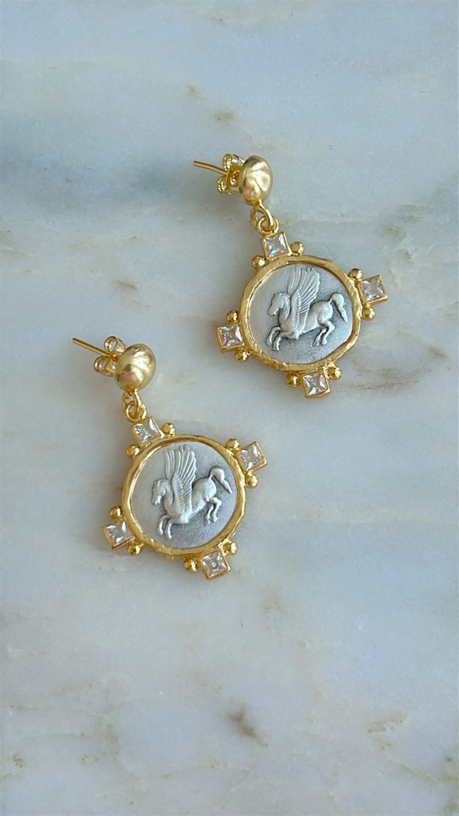 Pegasus Coin Earrings