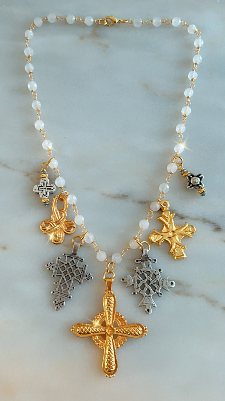 Byzantine Multi Crosses Necklace