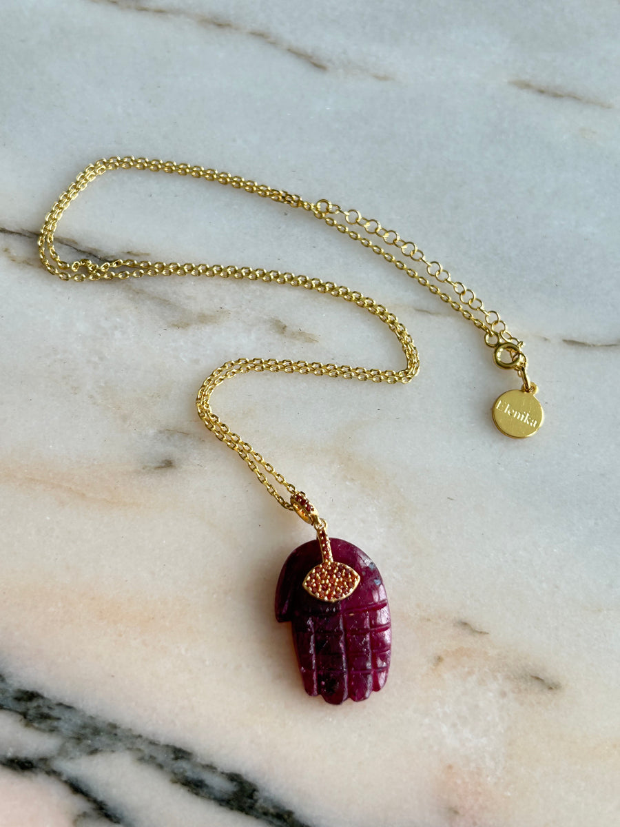 Hamsa Stone Necklace