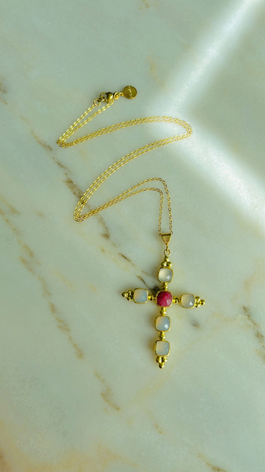 Small Stone Cross Necklaces