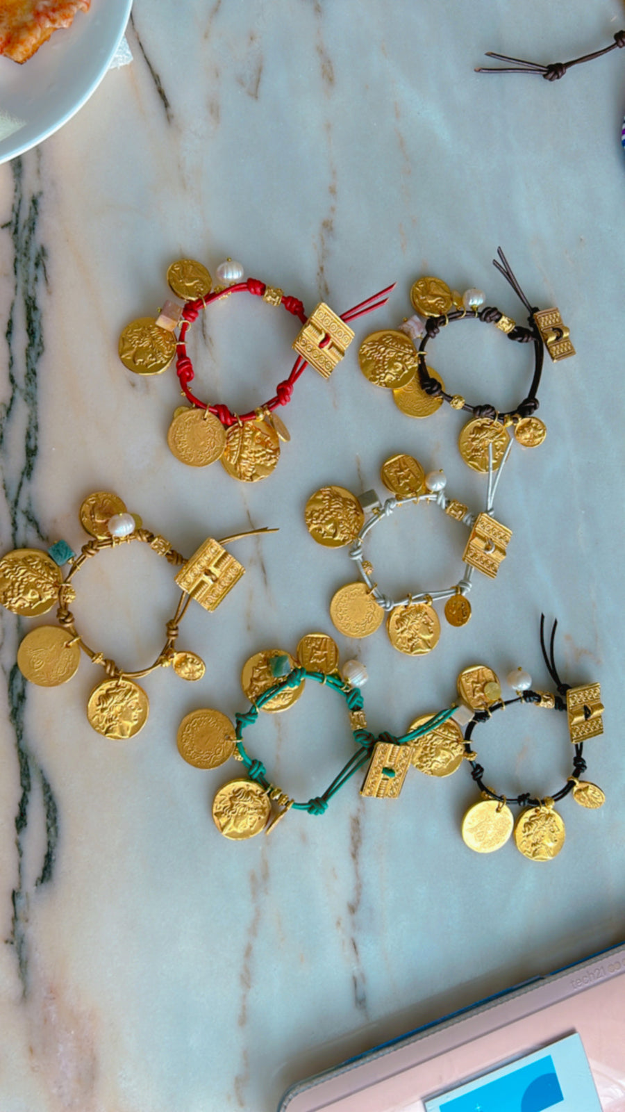 Dracma Leather Bracelets (All Gold)