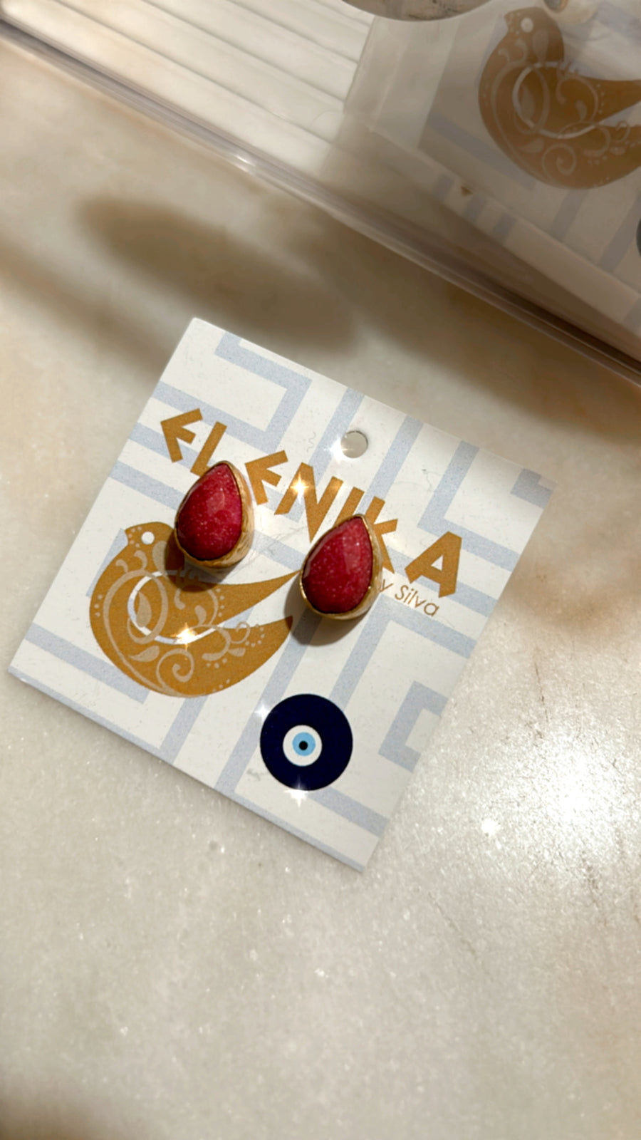 Tiny teardrop stud earrings