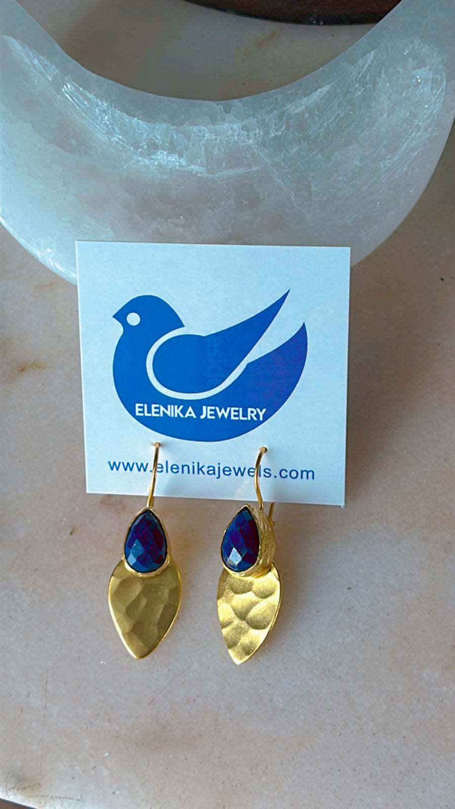 Tiny drop & leaf Earrings