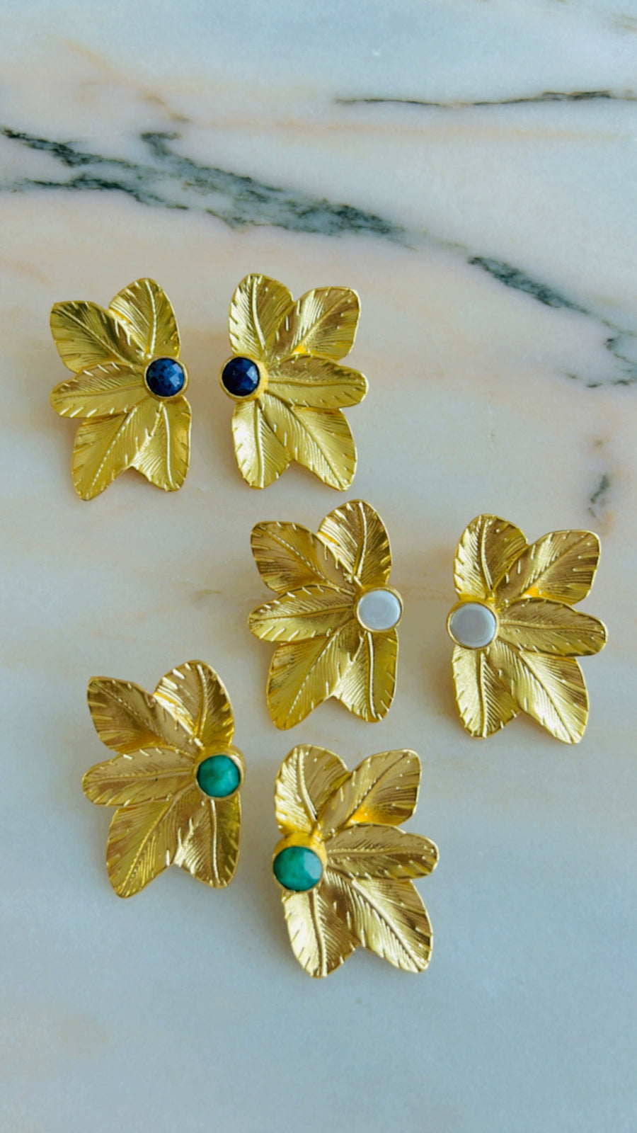 Half flora earrings