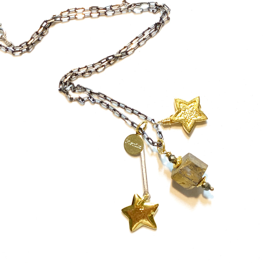 Asteri Necklace with Pyrite charm