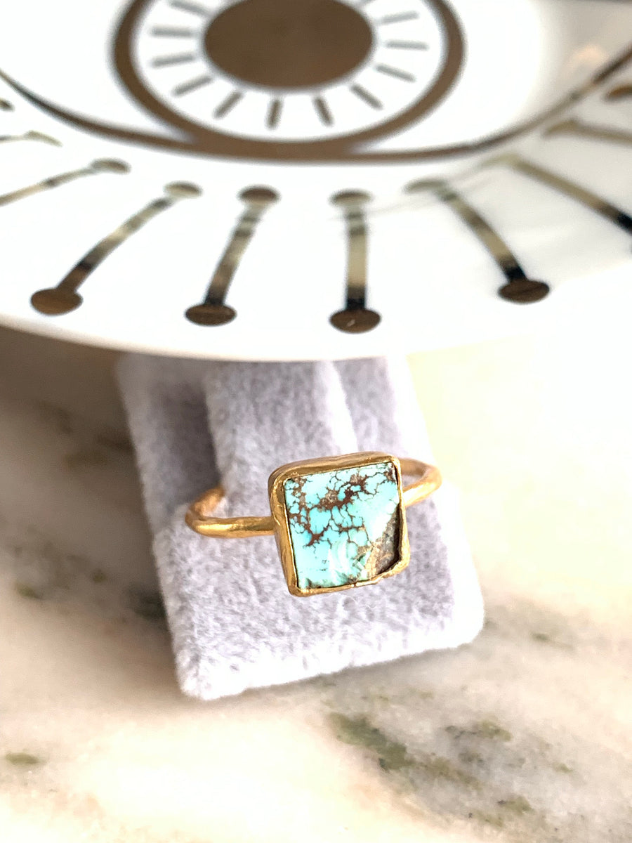 Tiny Stone Ring (iranian turquoise)