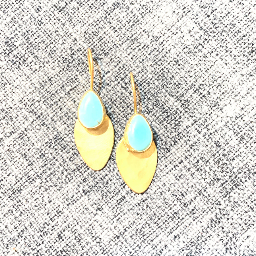 Tiny drop & leaf Earrings