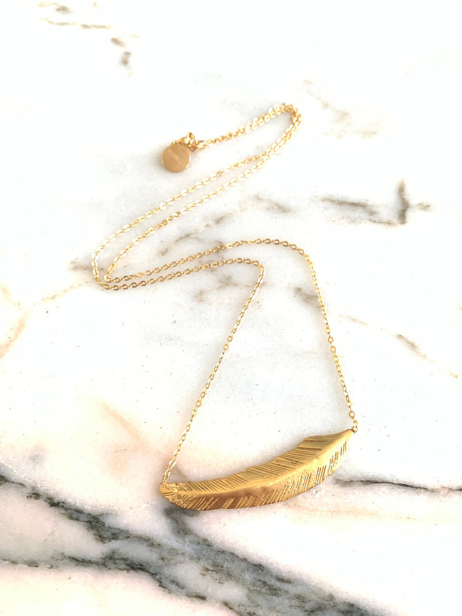 Gold Feather Neckllace