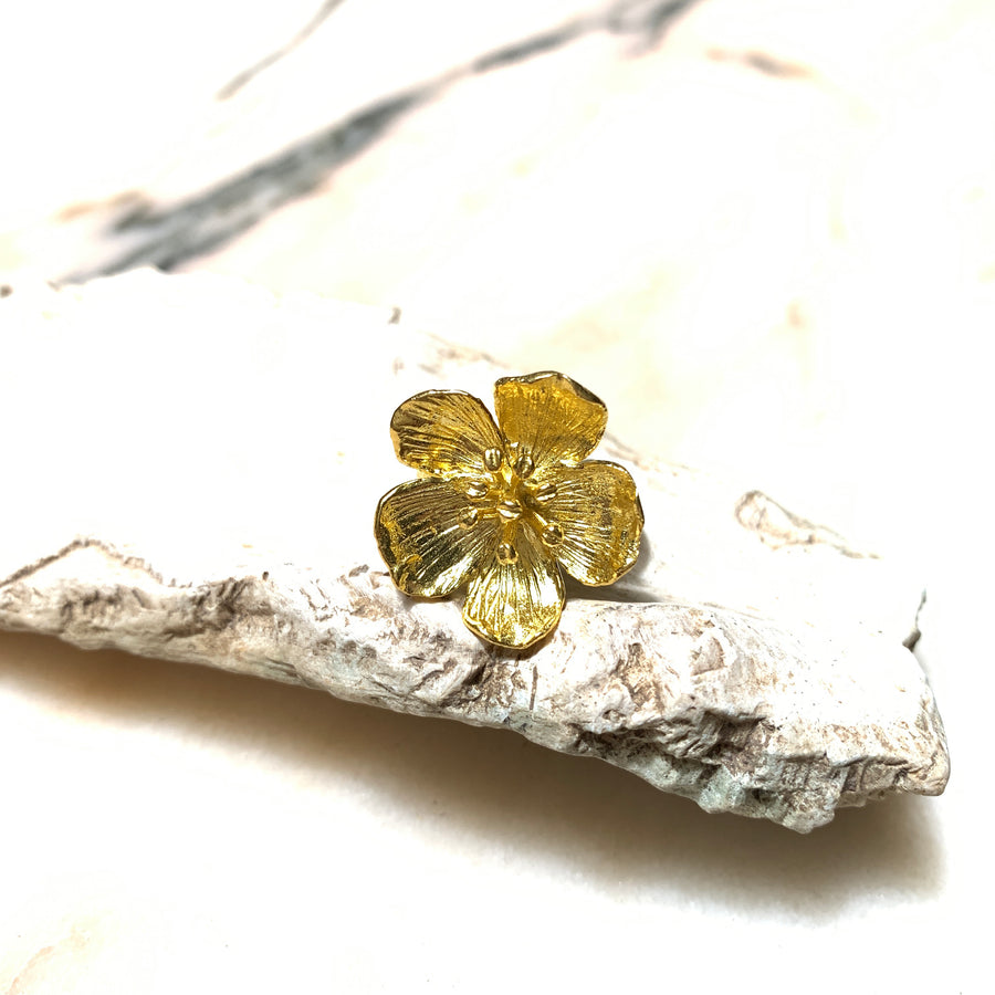 Wild Poppy flower ring